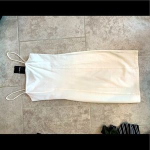 White spaghetti strap mini dress